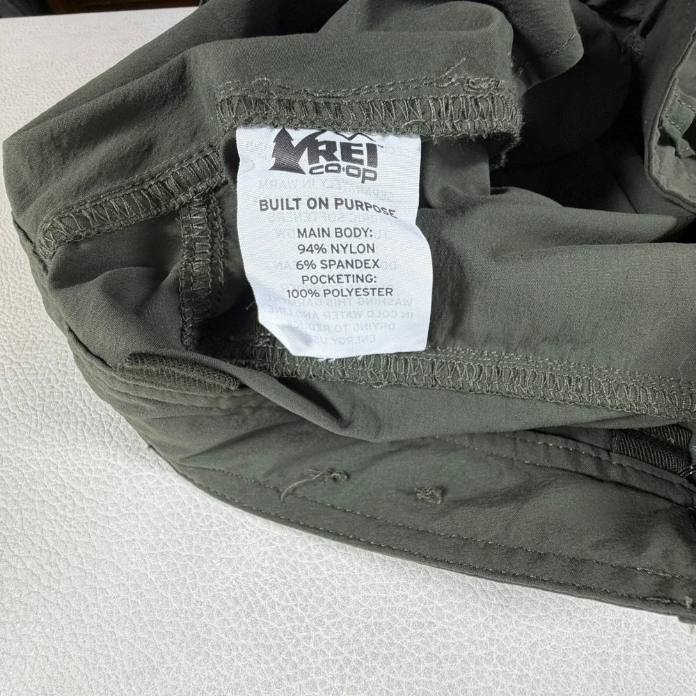 REI Co-op Women 4 Relaxed Convertible Cargo Hiking Pants Dark Olive Green